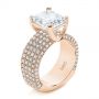 18k Rose Gold 18k Rose Gold Modern Pave Diamond Engagement Ring - Three-Quarter View -  105188 - Thumbnail