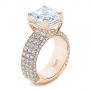 18k Rose Gold 18k Rose Gold Modern Pave Diamond Engagement Ring - Three-Quarter View -  105711 - Thumbnail