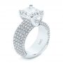 14k White Gold Modern Pave Diamond Engagement Ring - Three-Quarter View -  105188 - Thumbnail