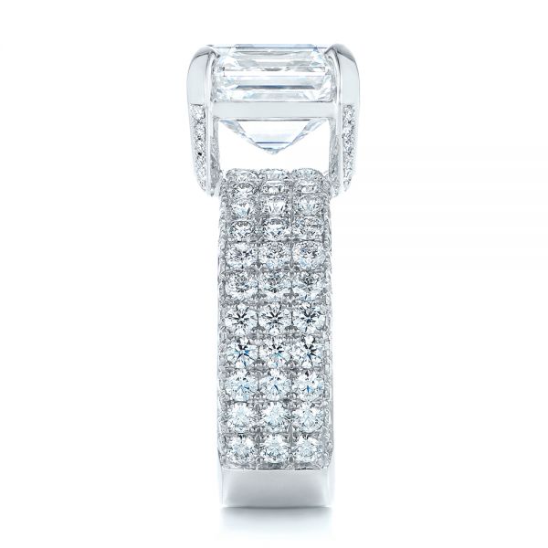 18k White Gold 18k White Gold Modern Pave Diamond Engagement Ring - Side View -  105711