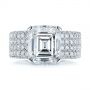 18k White Gold 18k White Gold Modern Pave Diamond Engagement Ring - Top View -  105188 - Thumbnail