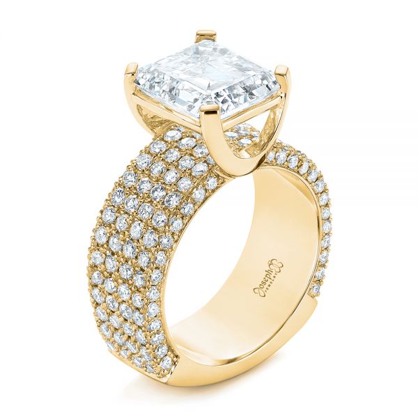 Modern Pave Diamond Engagement Ring - Image