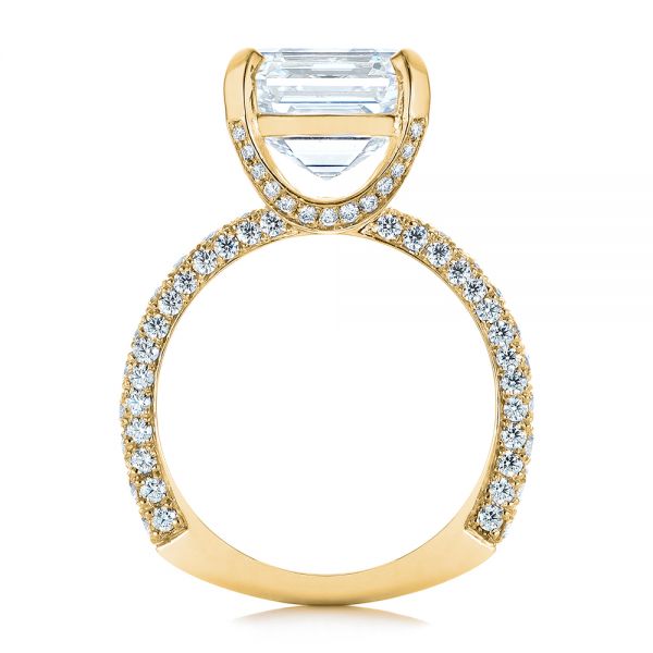 14k Yellow Gold 14k Yellow Gold Modern Pave Diamond Engagement Ring - Front View - 105711