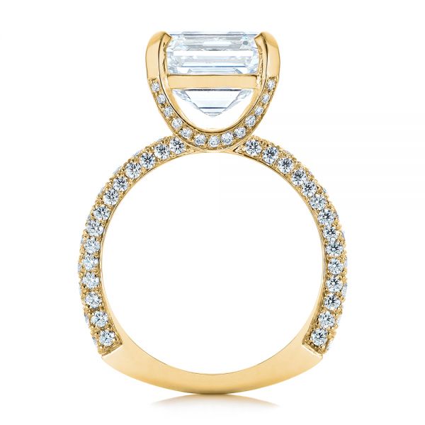 18k Yellow Gold 18k Yellow Gold Modern Pave Diamond Engagement Ring - Front View -  105711