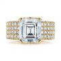 18k Yellow Gold 18k Yellow Gold Modern Pave Diamond Engagement Ring - Top View -  105188 - Thumbnail