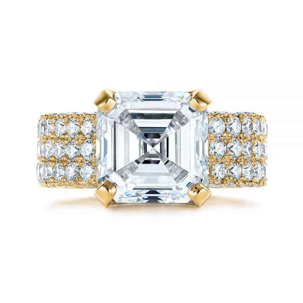 14k Yellow Gold 14k Yellow Gold Modern Pave Diamond Engagement Ring - Top View -  105711
