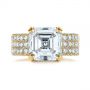 14k Yellow Gold 14k Yellow Gold Modern Pave Diamond Engagement Ring - Top View -  105711 - Thumbnail