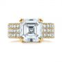 18k Yellow Gold 18k Yellow Gold Modern Pave Diamond Engagement Ring - Top View -  105711 - Thumbnail