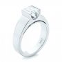 18k White Gold Modern Solitaire Diamond Engagement Ring - Three-Quarter View -  103264 - Thumbnail