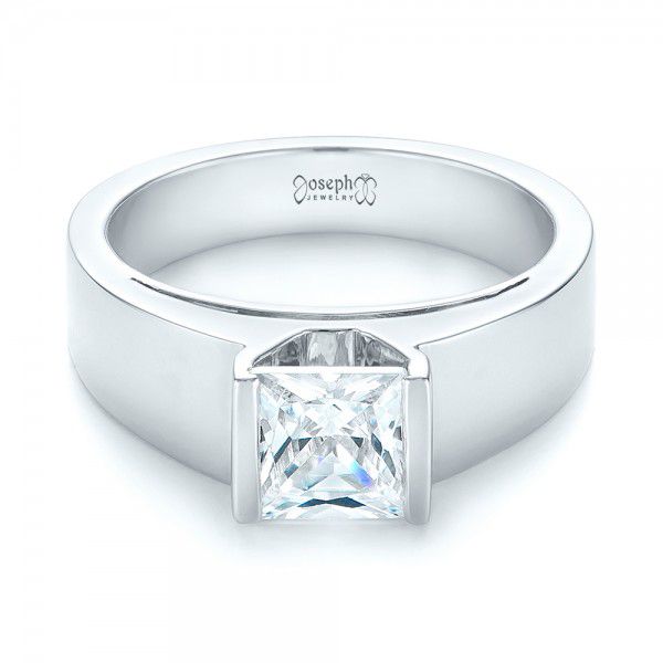  Platinum Platinum Modern Solitaire Diamond Engagement Ring - Flat View -  103264