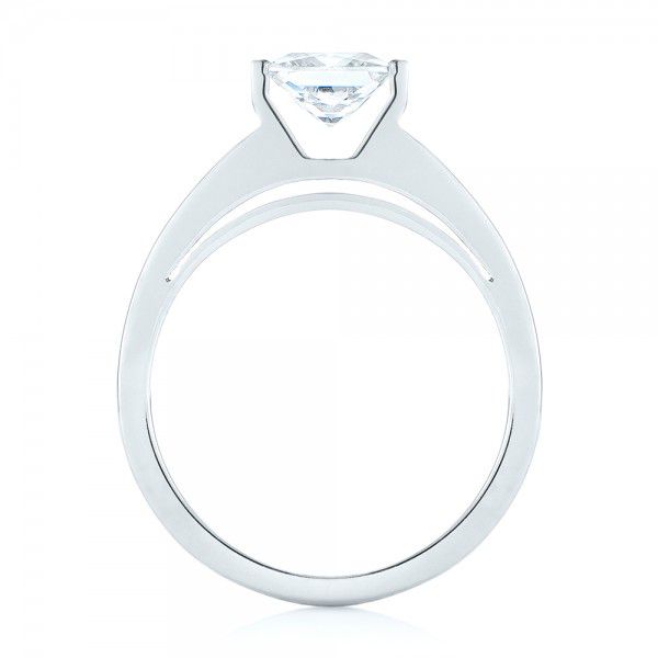 18k White Gold Modern Solitaire Diamond Engagement Ring - Front View -  103264