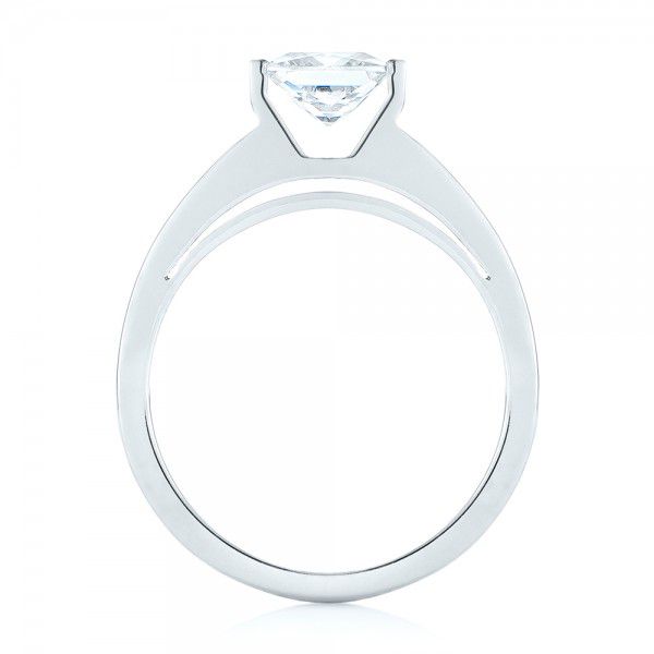 14k White Gold 14k White Gold Modern Solitaire Diamond Engagement Ring - Front View -  103264