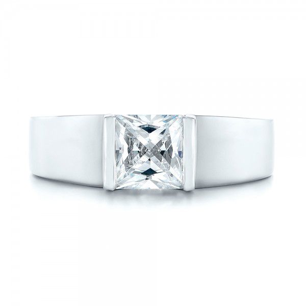  Platinum Platinum Modern Solitaire Diamond Engagement Ring - Top View -  103264