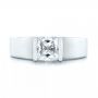 18k White Gold Modern Solitaire Diamond Engagement Ring - Top View -  103264 - Thumbnail
