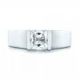 14k White Gold 14k White Gold Modern Solitaire Diamond Engagement Ring - Top View -  103264 - Thumbnail