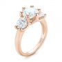 18k Rose Gold 18k Rose Gold Modern Three Stone Diamond Engagement Ring - Three-Quarter View -  104656 - Thumbnail