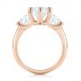 18k Rose Gold 18k Rose Gold Modern Three Stone Diamond Engagement Ring - Front View -  104656 - Thumbnail