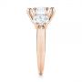 18k Rose Gold 18k Rose Gold Modern Three Stone Diamond Engagement Ring - Side View -  104656 - Thumbnail