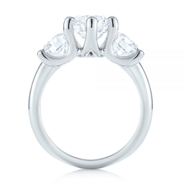  Platinum Modern Three Stone Diamond Engagement Ring - Front View -  104656