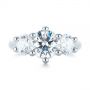 14k White Gold 14k White Gold Modern Three Stone Diamond Engagement Ring - Top View -  104656 - Thumbnail