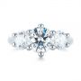  Platinum Modern Three Stone Diamond Engagement Ring - Top View -  104656 - Thumbnail