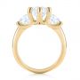 18k Yellow Gold 18k Yellow Gold Modern Three Stone Diamond Engagement Ring - Front View -  104656 - Thumbnail