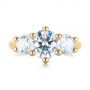 14k Yellow Gold 14k Yellow Gold Modern Three Stone Diamond Engagement Ring - Top View -  104656 - Thumbnail
