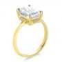 14k Yellow Gold Modified Diamond Halo Engagement Ring - Three-Quarter View -  107598 - Thumbnail