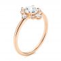 18k Rose Gold Modified Halo And Rose Cut Diamond Engagement Ring