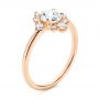 14k Rose Gold Modified Halo And Rose Cut Diamond Engagement Ring