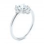  Platinum Platinum Modified Halo And Rose Cut Diamond Engagement Ring - Three-Quarter View -  106178 - Thumbnail