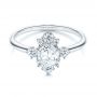 18k White Gold 18k White Gold Modified Halo And Rose Cut Diamond Engagement Ring - Flat View -  106178 - Thumbnail