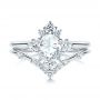 14k White Gold 14k White Gold Modified Halo And Rose Cut Diamond Engagement Ring - Top View -  106178 - Thumbnail