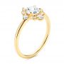 14k Yellow Gold Modified Halo And Rose Cut Diamond Engagement Ring - Three-Quarter View -  106178 - Thumbnail