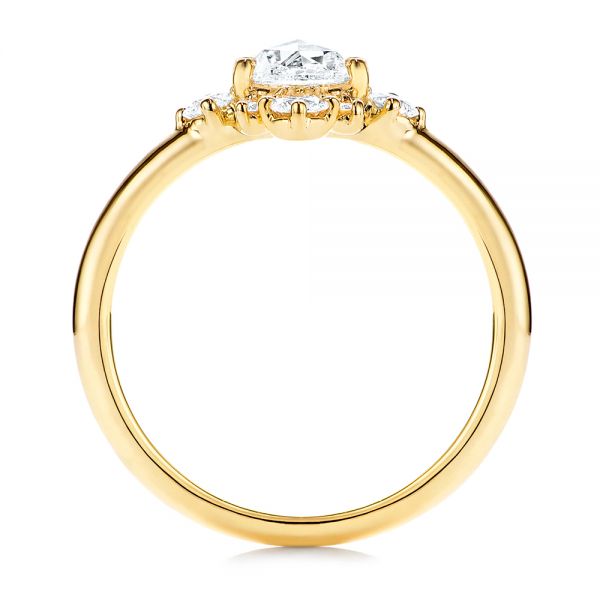 18k Yellow Gold 18k Yellow Gold Modified Halo And Rose Cut Diamond Engagement Ring - Front View -  106178