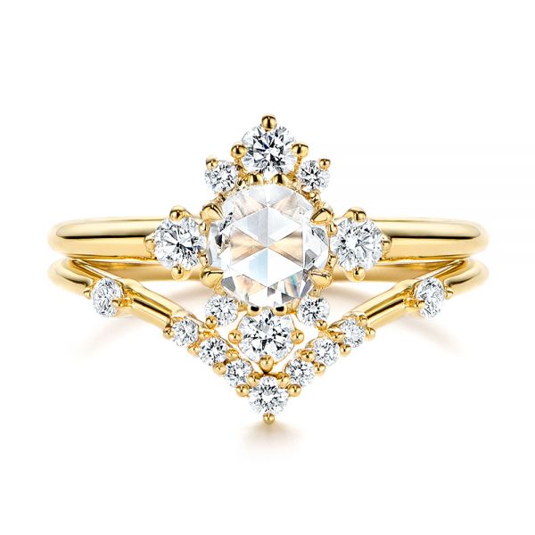 Modified Halo and Rose Cut Diamond Engagement Ring - Image