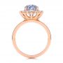 14K Gold Montana Sapphire And Diamond Halo Engagement Ring - Front View -  106520 - Thumbnail