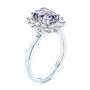  Platinum Platinum Montana Sapphire And Diamond Halo Engagement Ring - Three-Quarter View -  106520 - Thumbnail