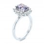 14k White Gold 14k White Gold Montana Sapphire And Diamond Halo Engagement Ring - Three-Quarter View -  106520 - Thumbnail