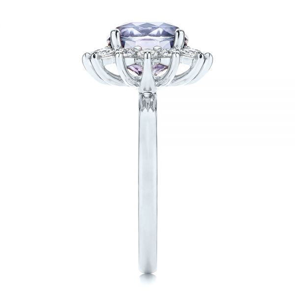  Platinum Platinum Montana Sapphire And Diamond Halo Engagement Ring - Side View -  106520