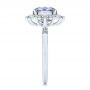 14k White Gold 14k White Gold Montana Sapphire And Diamond Halo Engagement Ring - Side View -  106520 - Thumbnail