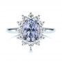14k White Gold 14k White Gold Montana Sapphire And Diamond Halo Engagement Ring - Top View -  106520 - Thumbnail