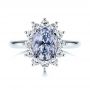  Platinum Platinum Montana Sapphire And Diamond Halo Engagement Ring - Top View -  106520 - Thumbnail