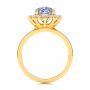 18k Yellow Gold 18k Yellow Gold Montana Sapphire And Diamond Halo Engagement Ring - Front View -  106520 - Thumbnail