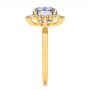 18k Yellow Gold 18k Yellow Gold Montana Sapphire And Diamond Halo Engagement Ring - Side View -  106520 - Thumbnail