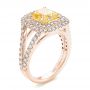 14k Rose Gold And 18K Gold 14k Rose Gold And 18K Gold Natural Yellow Diamond Engagement Ring - Three-Quarter View -  103158 - Thumbnail