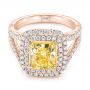 18k Rose Gold And 14K Gold 18k Rose Gold And 14K Gold Natural Yellow Diamond Engagement Ring - Flat View -  103158 - Thumbnail