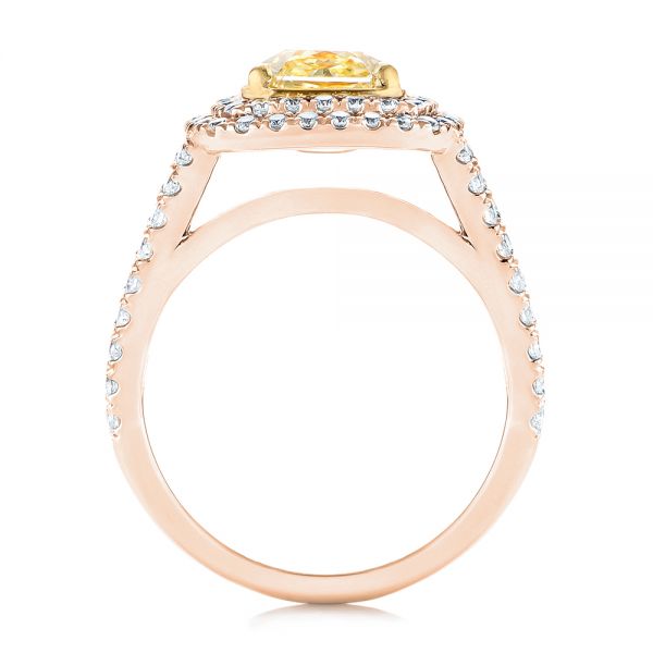 14k Rose Gold And 18K Gold 14k Rose Gold And 18K Gold Natural Yellow Diamond Engagement Ring - Front View - 103158