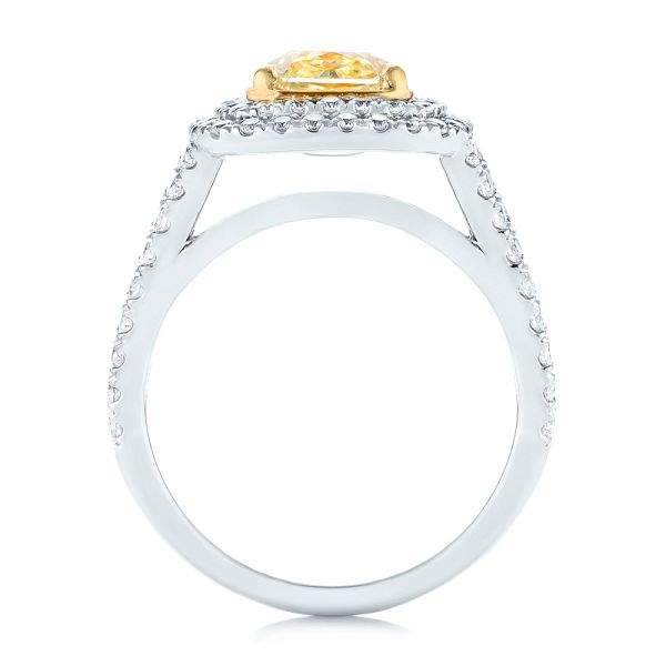  Platinum And 14K Gold Platinum And 14K Gold Natural Yellow Diamond Engagement Ring - Front View -  103158