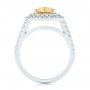 18k White Gold And 18K Gold Natural Yellow Diamond Engagement Ring - Front View -  103158 - Thumbnail